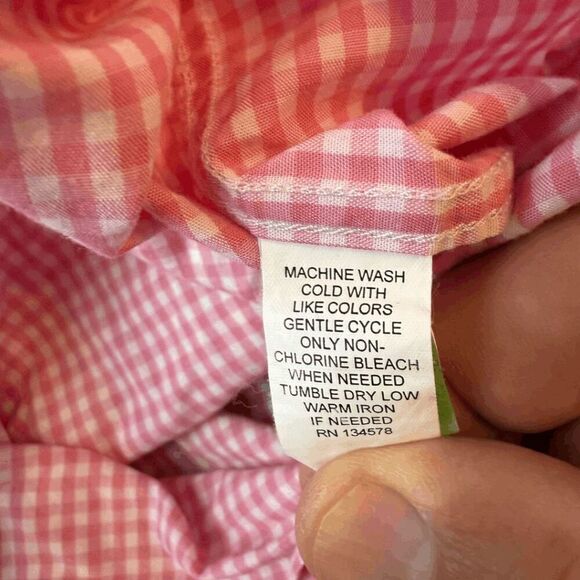 Vineyard Vines Men's Slim Fit Whale Checked Button Up Shirt Pink White Large - Picture 4 of 6